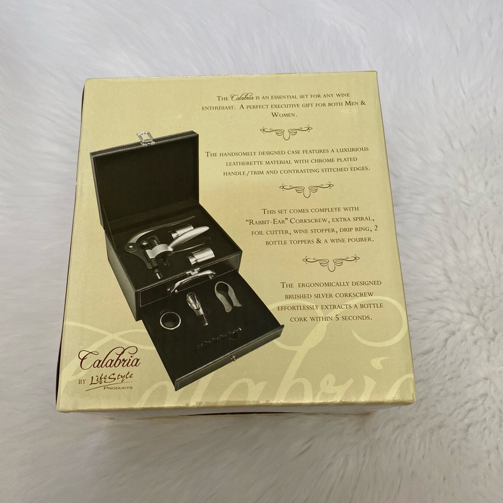 NEW in Box-Calabria by Lifestyle Products Eight Piece Wine Tool Set